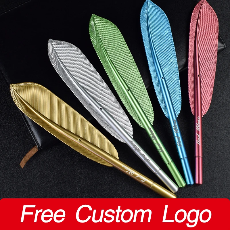 5pcs Customized LOGO Vintage  Pens Personalized Name Pen Laser Writing School Teacher Birthday Gifts Stationery Office Suppl