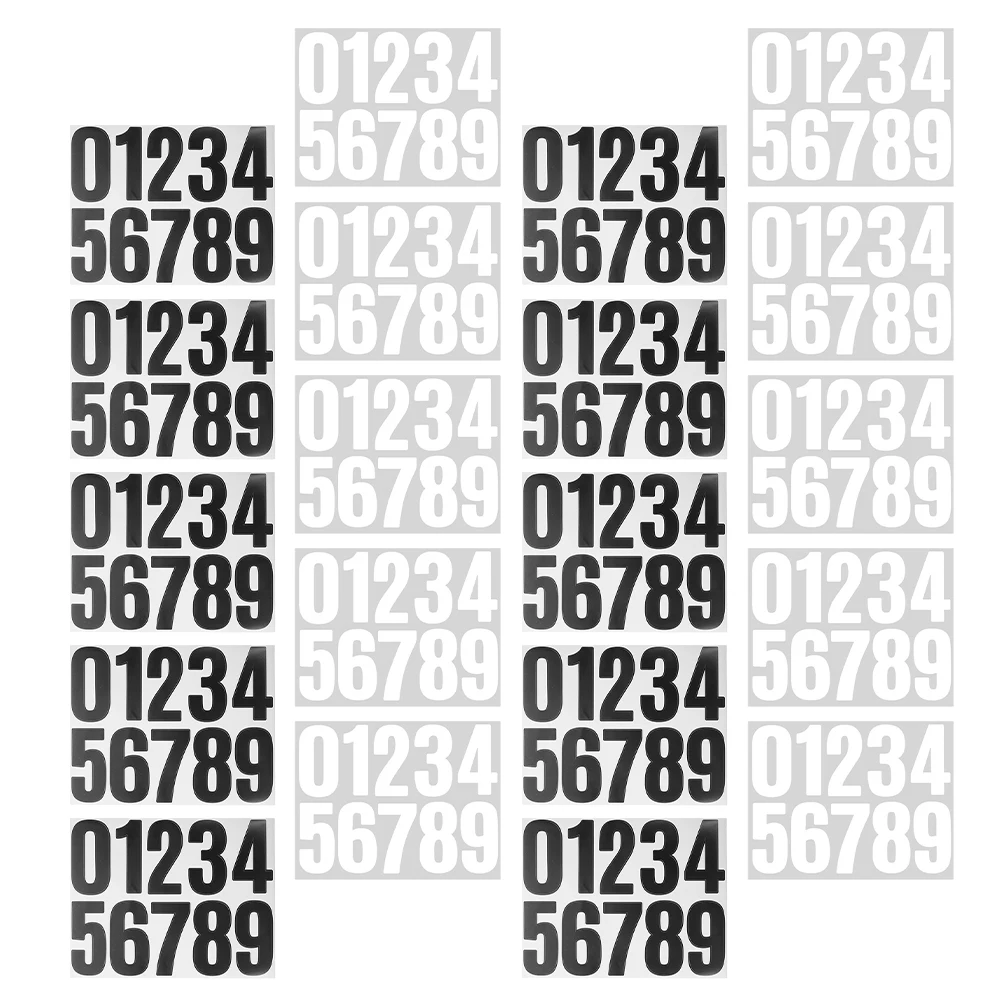 

20 Sheets Applique Digital Stickers Office Synthetic Paper Adhesive Numbers for Bins