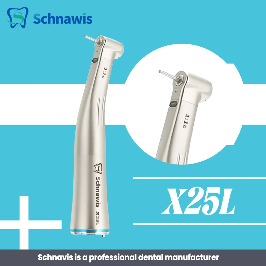 Push Button 1:5 Dental Contra Angle Handpiece Increase Speed Handpiece Mini Head T-i Max X95L Inner Water Spray Red Ring