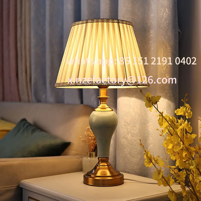 Customizable winter lamp light luxury, high sense modern simplicity American retro wedding room bedside table lamp decoration