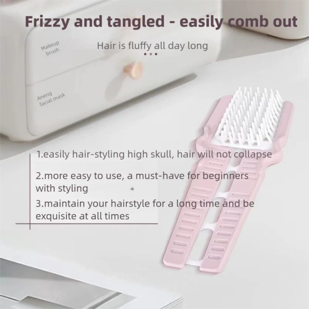 

Universal Foldable Hair Comb Bangs Shaping Anti-Static Detangling Hair Brush High Skull Artifact Fluffy Hair Hair Styling Comb
