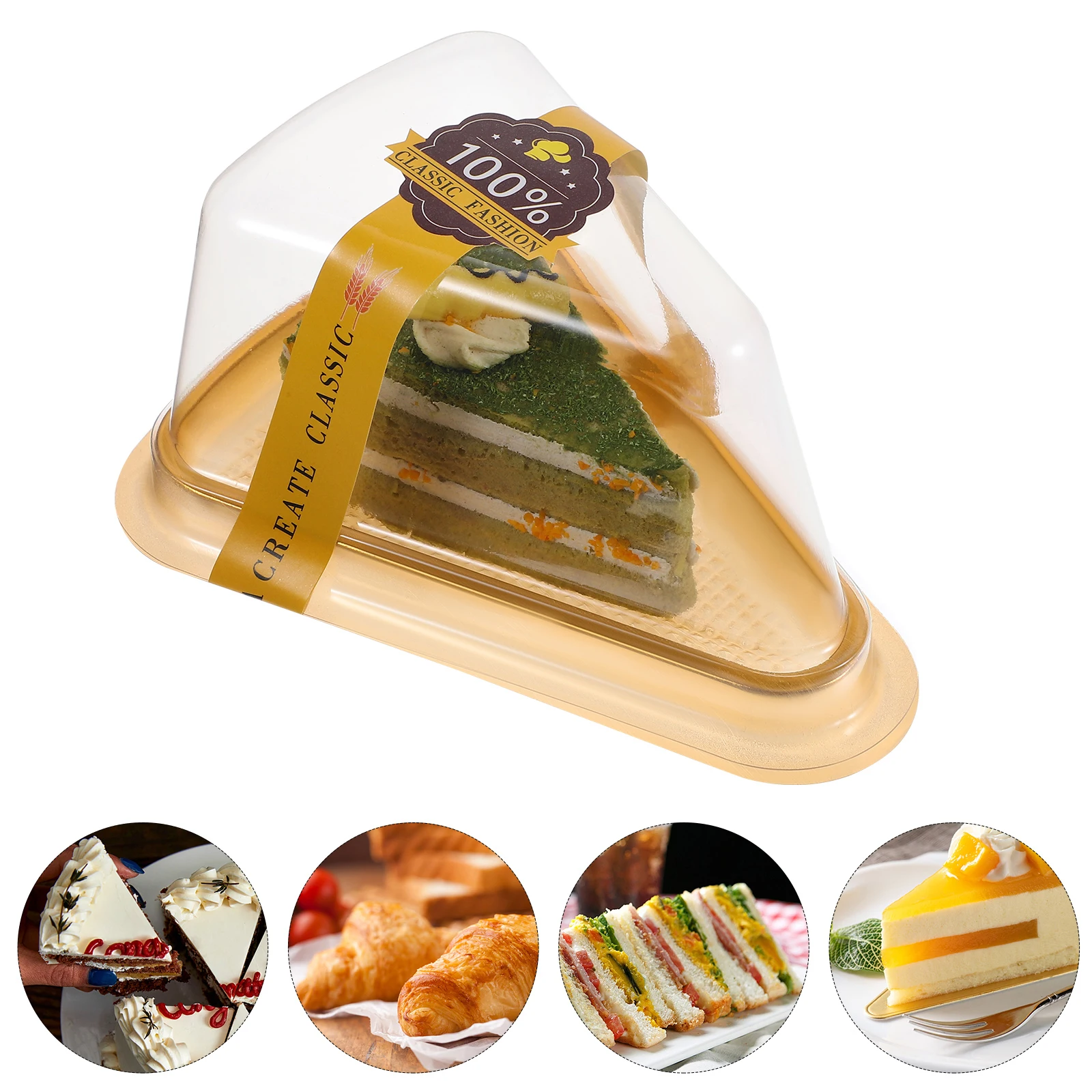 

40pcs Cake Boxes 6 Inch Transparent Plastic Triangular Slice Containers Dessert Packaging Safe Material Square