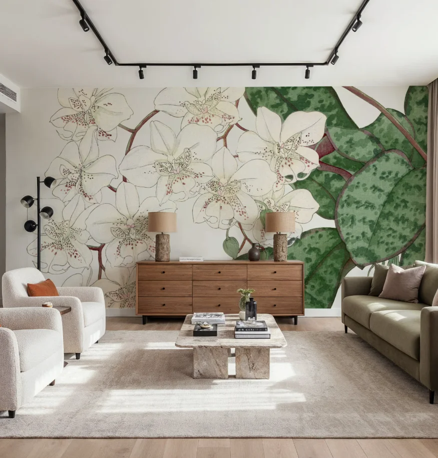 Maßgeschneiderte Tapete, handgemaltes Orchideen-Wandbild, Heimdekoration, Wohnzimmer, Schlafzimmer, Eingang, Blumendekoration, Malerei, 3D-Wandbilder