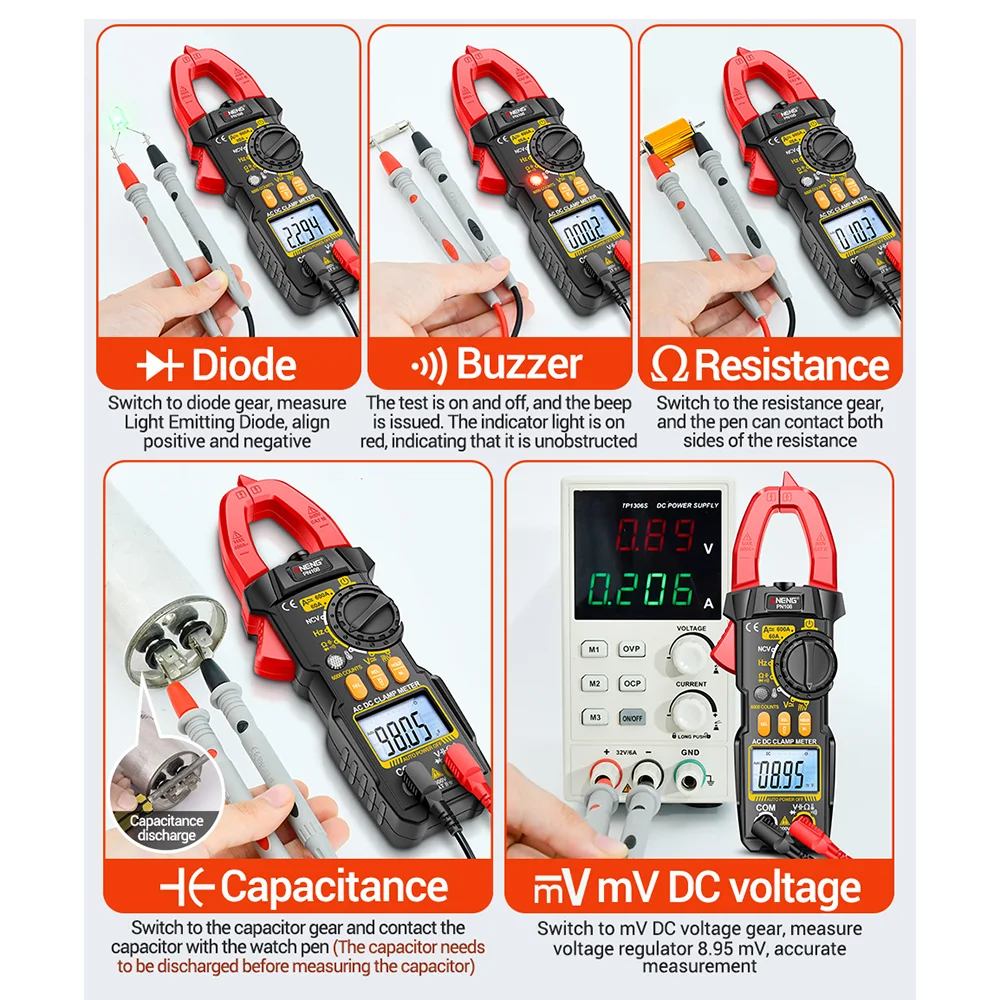 ANENG PN108 AC/DC Clamp Multimeter 600A Current Meter Tester AC/DC Voltage Voltmeter Multimetro High Precision Ammeter Tools