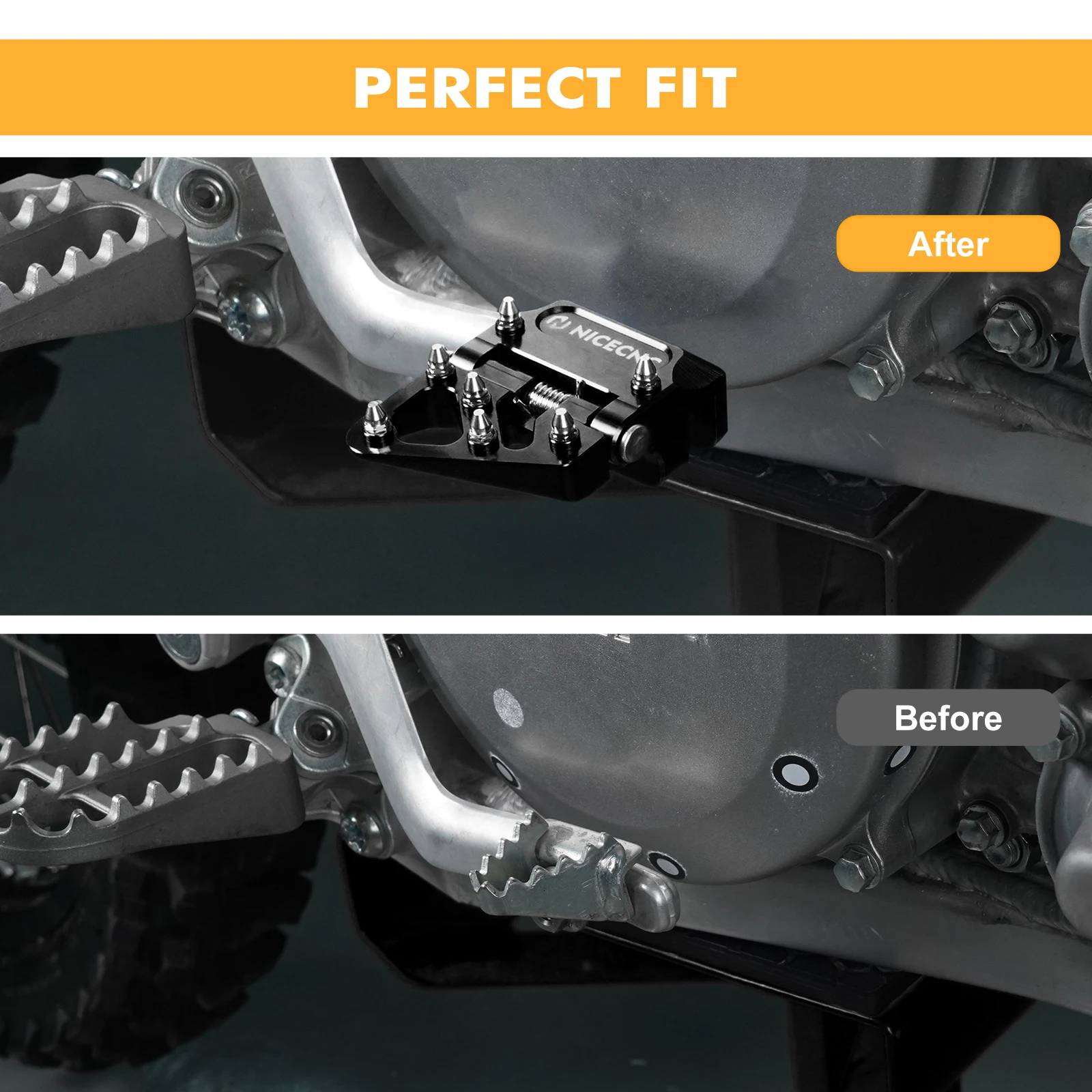NICECNC Für Yamaha YZ125 YZ250 1998-2023 YZ125X 2020-2023 YZ250X YZ250F WR250F Fußstütze Fußrasten Hinten Bremspedal hebel Spitze – Detail 9