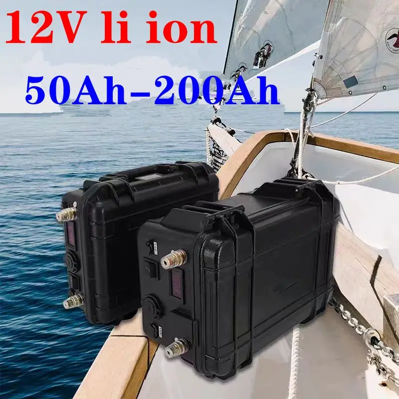 waterproof 12v 80Ah 100ah 60Ah 150Ah lithium battery 12v 200ah li ion for Trolling Motor Fishing Inflatable Boat camping EV