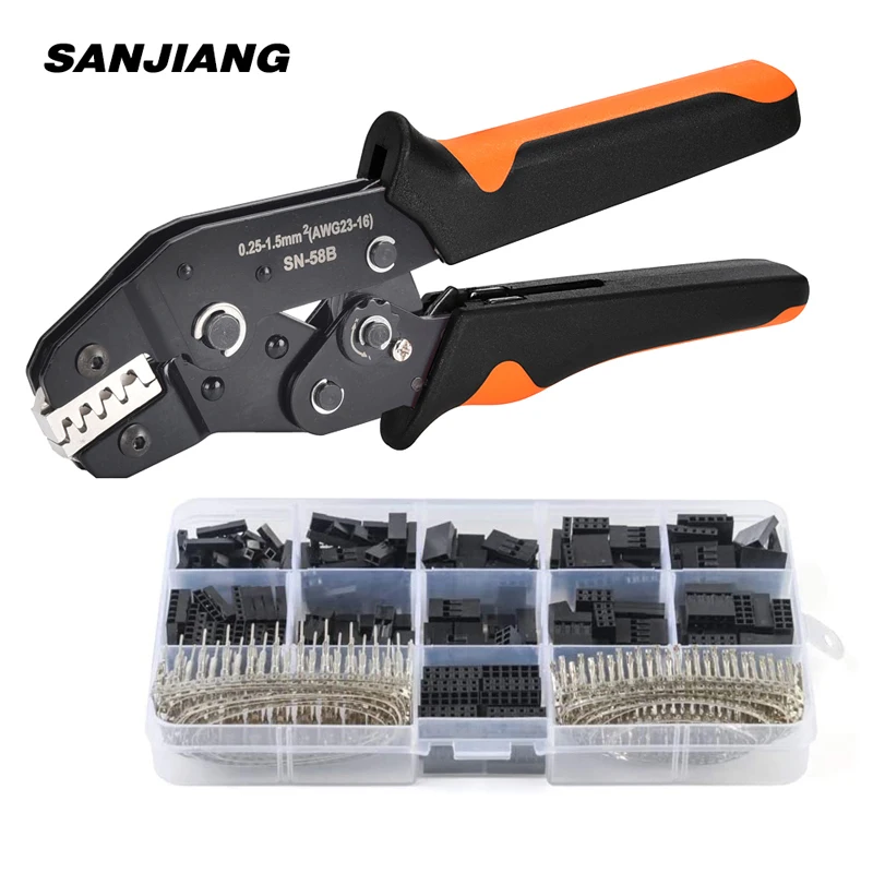 DuPont Terminals Crimping Tools SN-58B Plier Set XH2.54 SM Plug Spring Clamp For JST ZH1.5 2.0PH 2.5XH EH SM Boxed Connector Kit