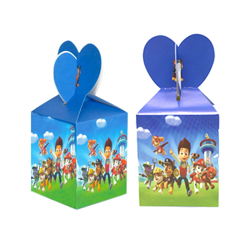 6/12szt Cartoon Paw Patrol Candy Popcorn Box Cookies Chocolate Snacks Boxes Boy Birthday Party Dogs Skye Popcorn Box Supplies