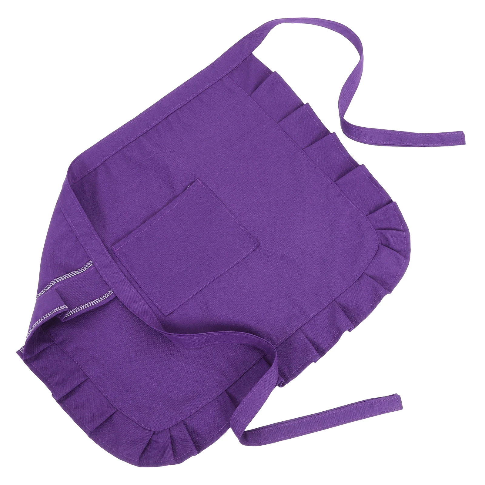 

Women Apron Short Waist Half Waitress Servant Pocket Kitchen Cooking Restaurant Server Breathing Comfortable