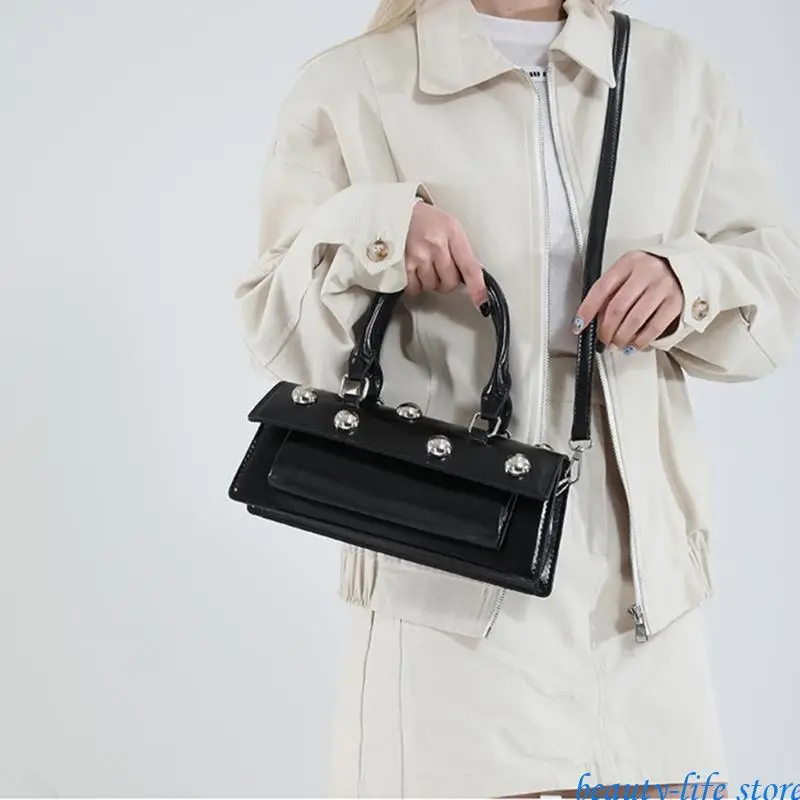 

Women Shoulder Bag Top Handle Bag PU Leather Crossbody Bag Trendy Handbag 517D