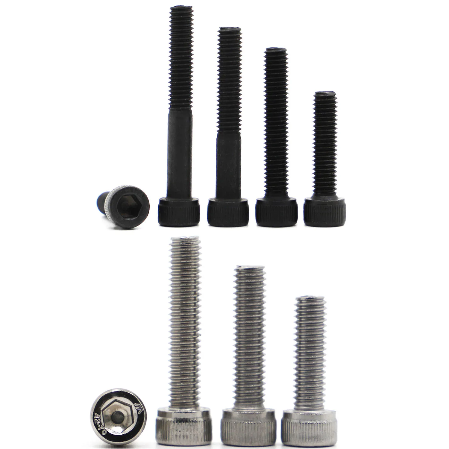 

5-50pcs M1.6 M2 M2.5 M3 M4 M5 M6 M8 Stainless Steel Black Grade 12.9 Steel DIN912 Hexagon Hex Socket Head Cap Allen Bolt Screw