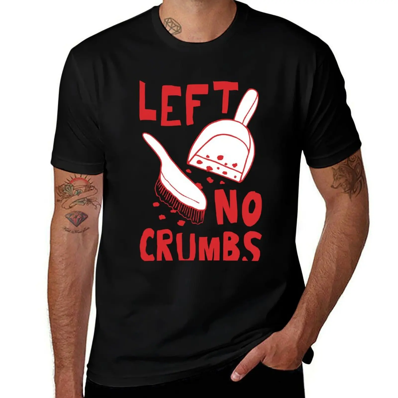 Ate And Left No Crumbs Red Pink Doodle T-Shirt Outdoor Working T-Shirt