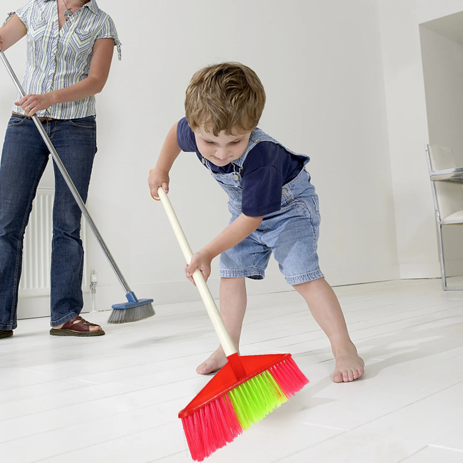 

2Pcs Plastic Broom Head for Floor Sweeping Thick Bristles Replacement Cleaning Part Household Sweeper Head Indoor Kitchen Use