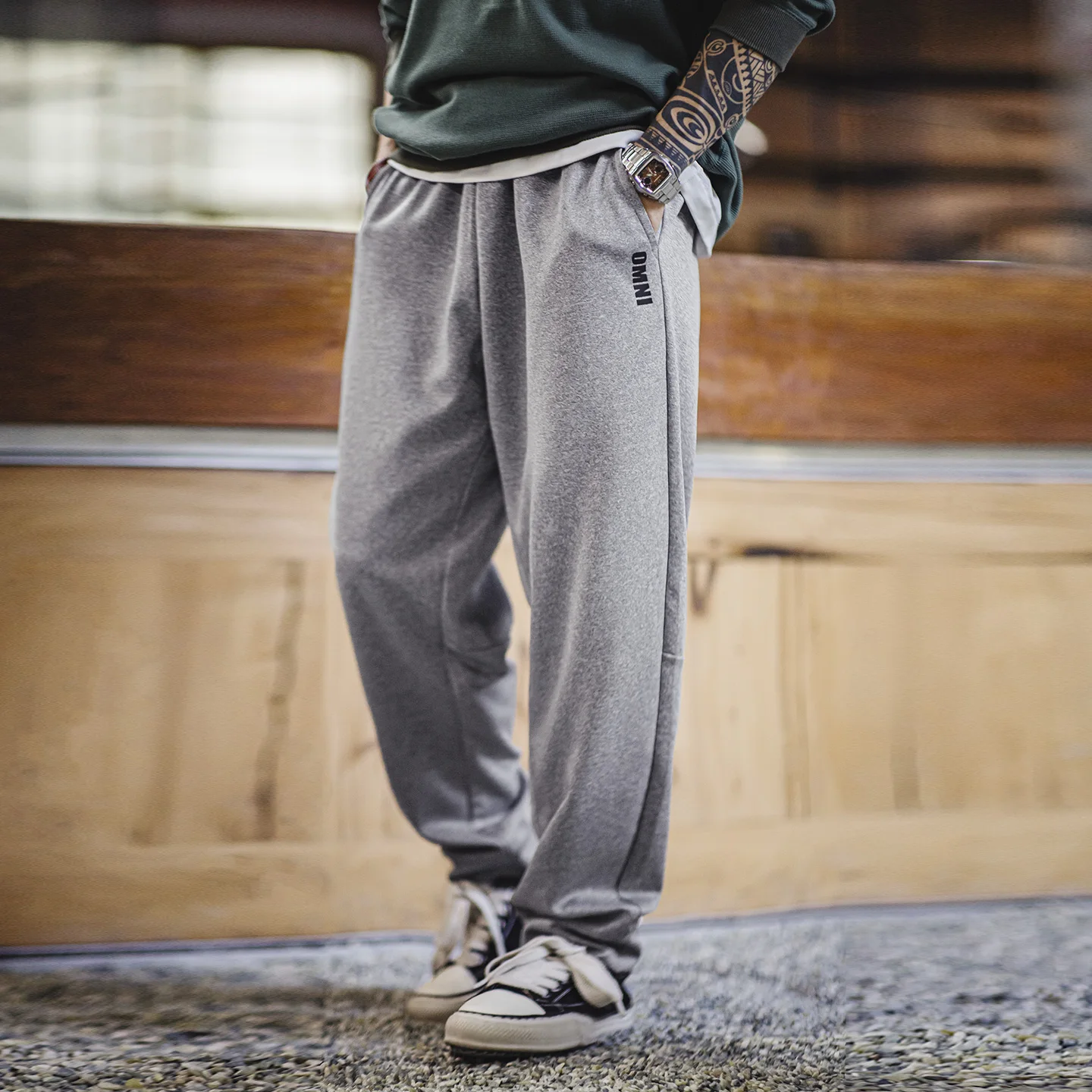 

Мужские повседневные легкие штаны Maden с эластичной резинкой на талии, однотонные дышащие спортивные штаны с прямыми штанинами и манжетами, спортивные тренировочные брюки на осень