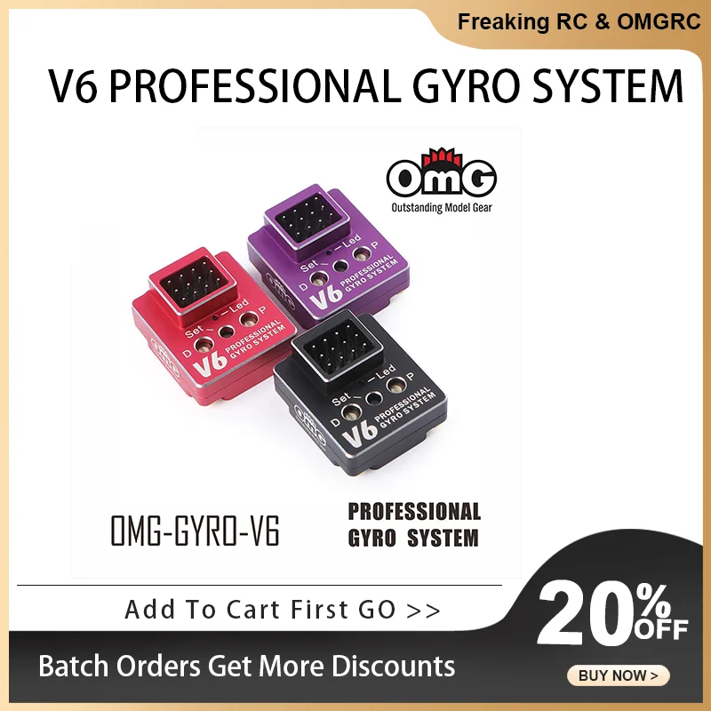 

OMG-GYRO-V6 Professional System Curve Gyro PID Control EPA Endpoint Settings for RC Car Drift Rear Drive Car Touring Drift Car