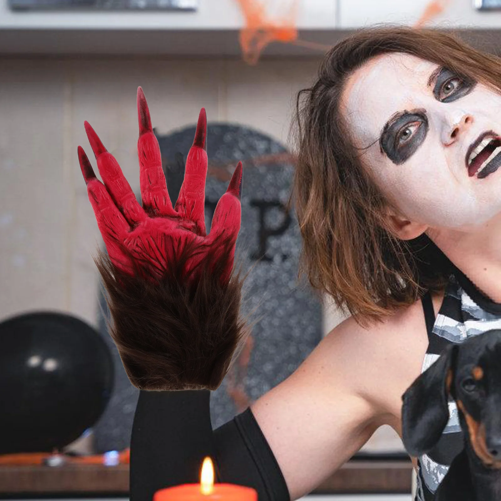 

Cosplay Halloween Party Halloween Palm Cosplay Animal Hairy Animal Hairy Claw Gloves Costume Claw Gloves Costume