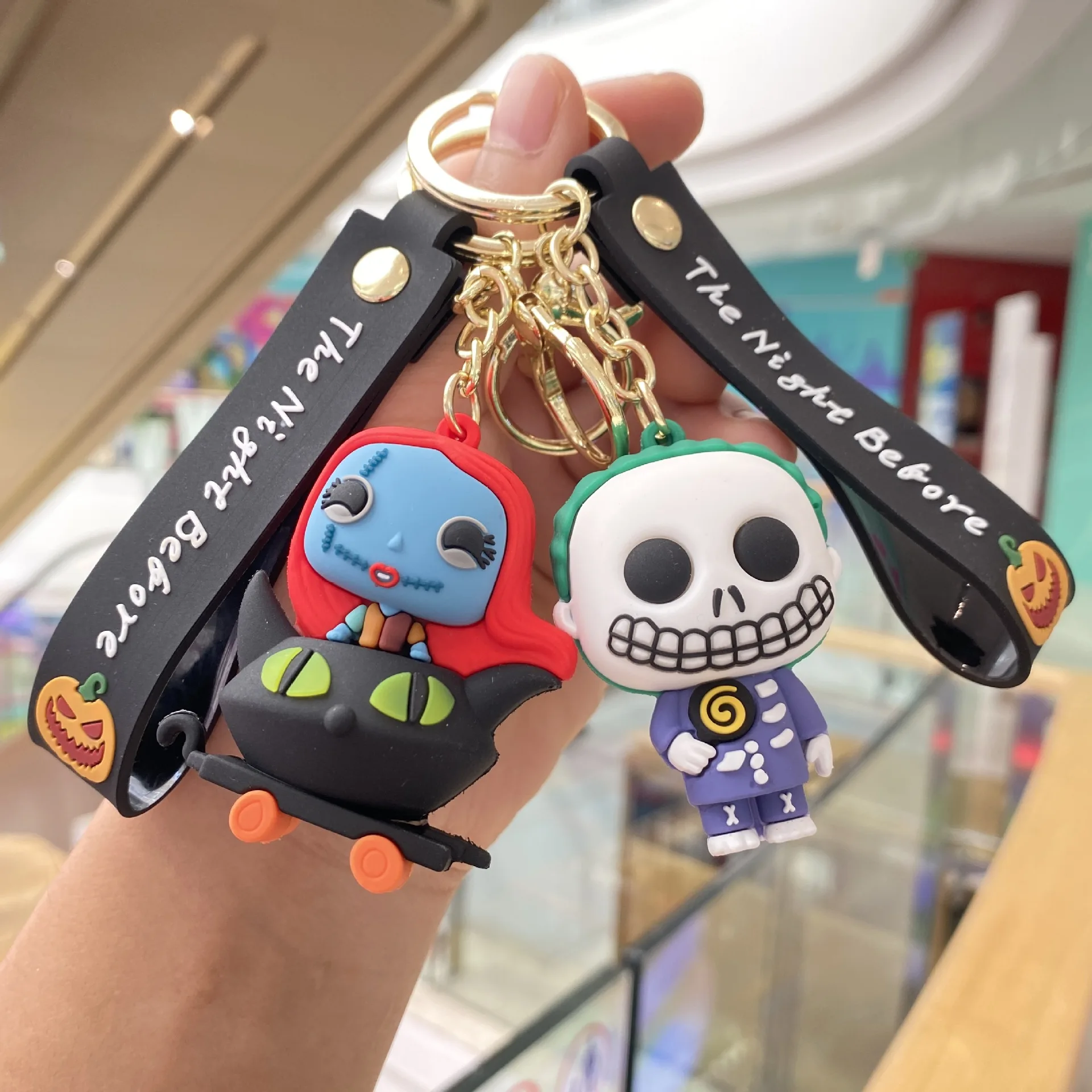 Llavero y Colgante para Bolso de El Estrangulador de Navidad, Figuras de Acción de Jack Skellington, Sally y Santa, Accesorios de Juguetes de PVC