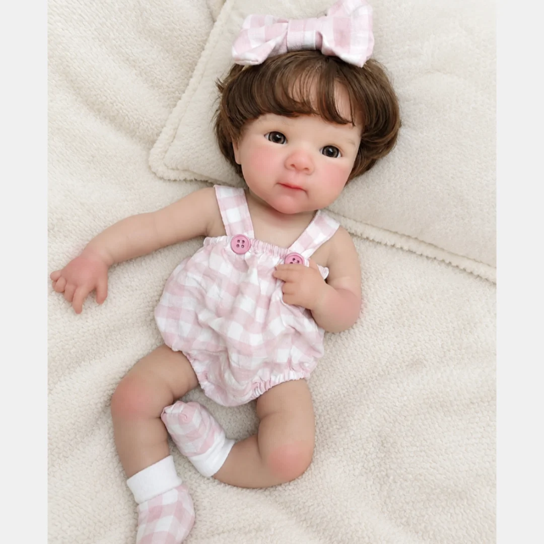 2 Sets Clothes/13Inch Cute Open Mouth Bettie bebe reborn de silicona Doll With Rooted Hair & Washable Body  Paint Skin Doll