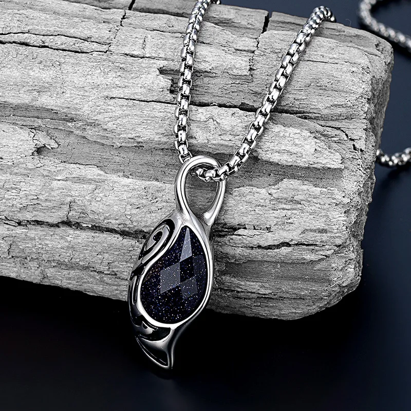 

Stainless Steel Pendant with Starry Sky Stones: A Stylish, Unisex Necklace for Both Men and Women, Suitable as a Fashion Accesso