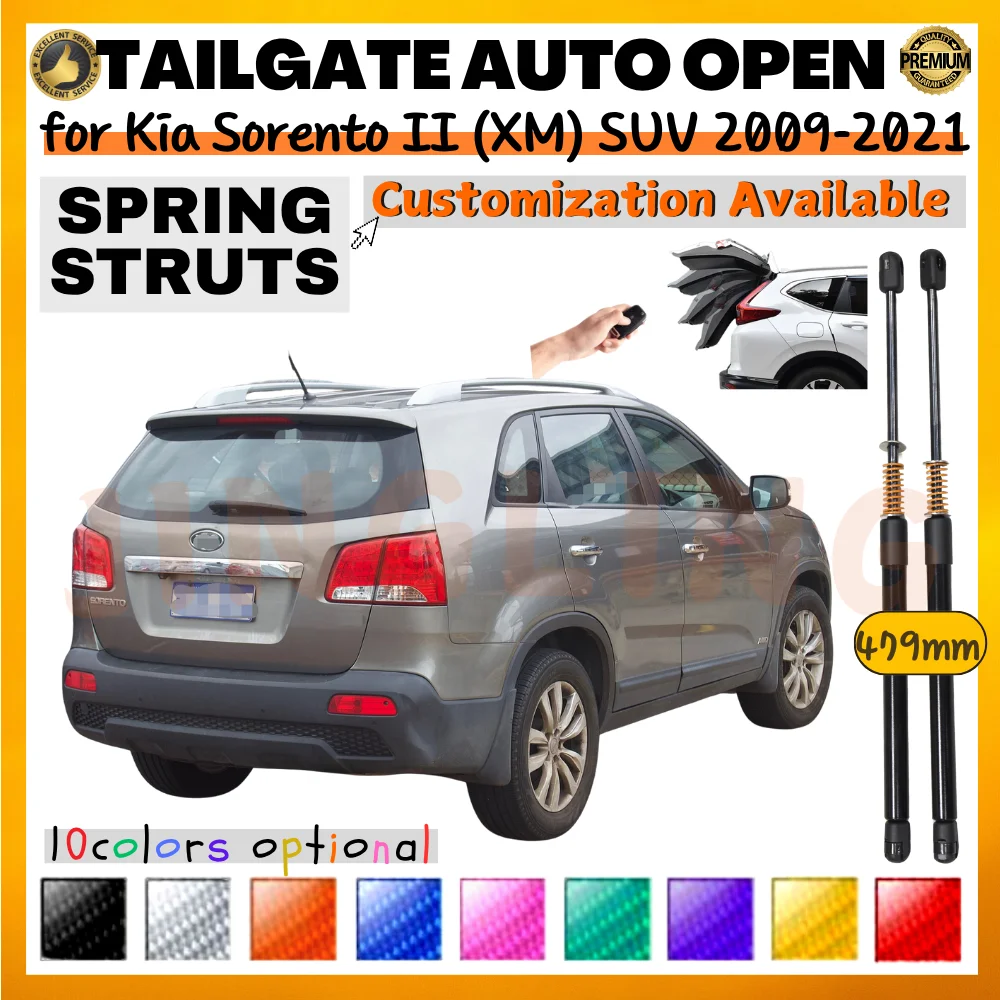 Qty(2) Trunk Struts with Spring for Kia Sorento II (XM) SUV 2009-2021 478MM Rear Tailgate Boot Lift Supports Shock Absorbers