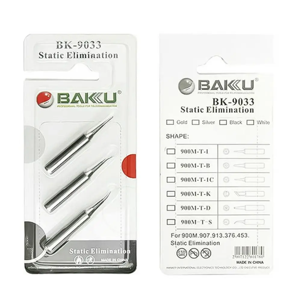 

Универсальные сварочные жала 900M-T-I K S BK-9033, бессвинцовая паяльная головка, жала для 900M 907 913 376 453 601D 878L