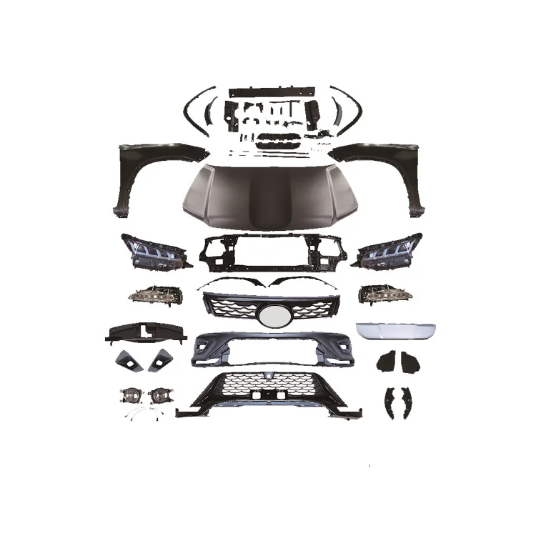 

DaMeiВысокое качество Vigo 2012-2015 Обновление 2021, стиль Bodykit, бампер, капот, решетка, крыло, фара, комплект кузова для Hilux Vigo To Fortu