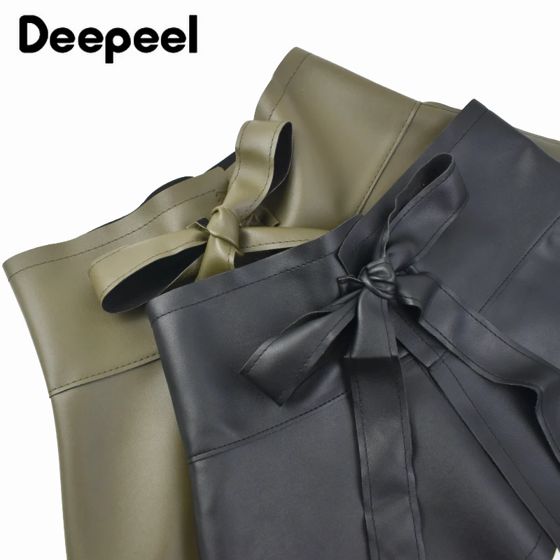 1Pc Deepeel 31.5*73cm Fashion Extra Wide Belt for Women Tie Bow Decor Corset Dress Female Luxury Corsets Cummerbunds Accessory