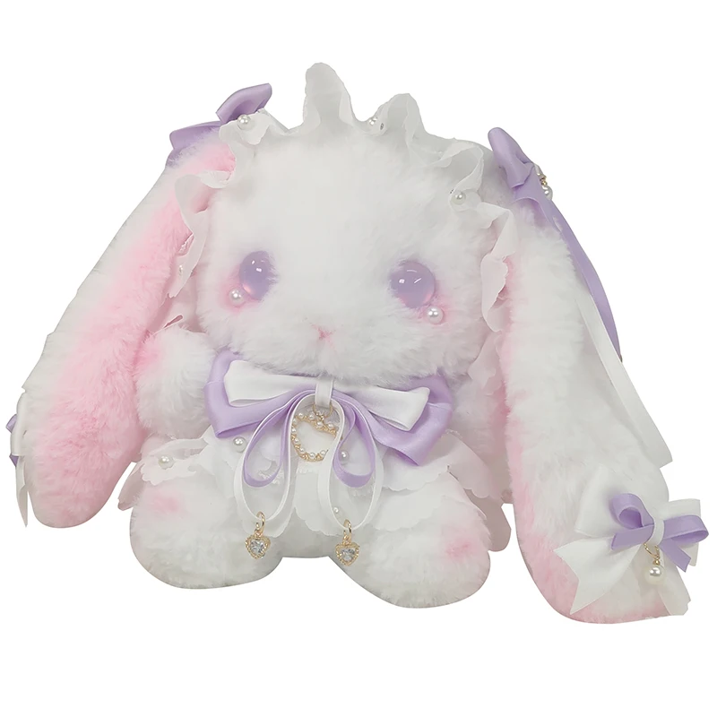 Marca dragon originale Lolita BaoXiong panno di lana di coniglio con morbido pisolino indossato Lolita regalo di Capodanno fiocco carino borsa di coniglio harajuku