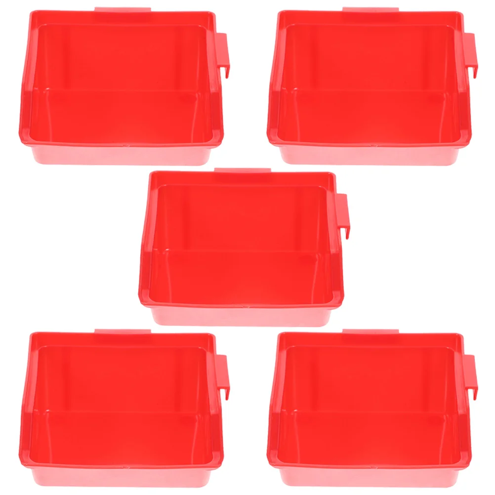 5 Pcs Warehouse Parts Box Oblique Component Plastic Boxes Organizer Bins Storage Rack Garage System Tool Cubes Shelves