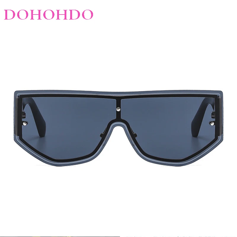 المتضخم خمر قطعة واحدة عدسة العلامة التجارية الفاخرة تصميم النظارات الشمسية فاسق النظارات الرجال النساء الكلاسيكية الشرير التدرج النظارات الشمسية UV400