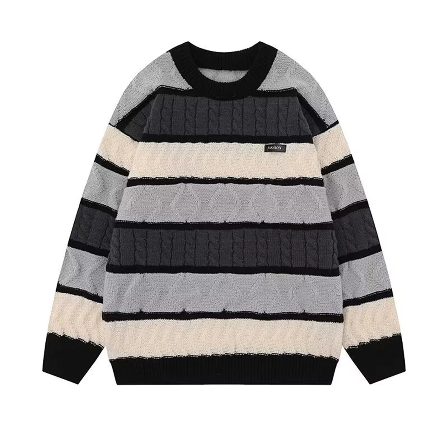 

Свитер с длинными рукавами в стиле Харадзюку, модный, простой, в японском стиле, новая модель, молодежный повседневный хлопковый свитер для осени