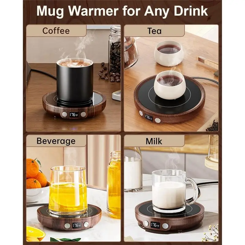 ABUN Coffee Cup Warmer, Electric Mug Heating Plate with 3 Temperature Settings & Auto Shut-Off, Smart Coaster for Desk Office