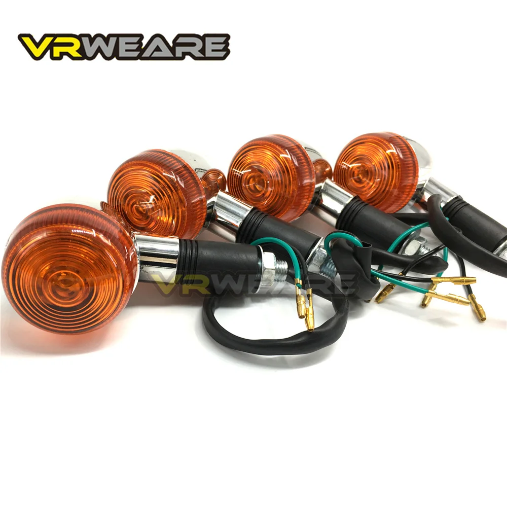 Luces intermitentes para motocicleta, 4 Uds., para Kawasaki Vulcan VN800 900 1500 1600 1700 2000, luz de giro RETRO personalizada Honda VTX1300 C R S