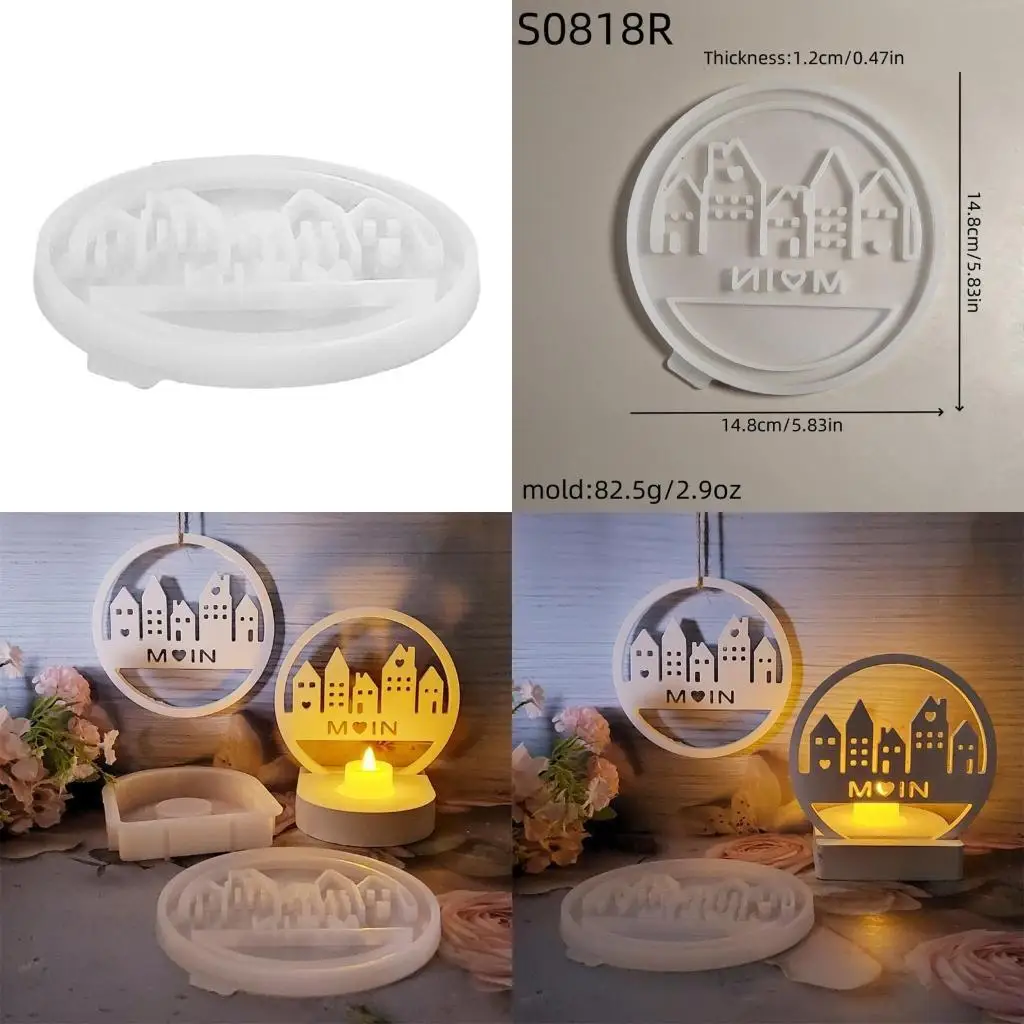 

A52E Silicone Plaster Mould Cement Ornament Molds Hanging Adornment Moulds for Making Craft Cement and Plaster Home Decors