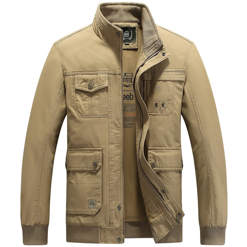 Autumn Military Jacket Men Cotton Outdoor Multi-pocket Tactical Jackets Casual Slim Fit Coat Plus Size 4XL Male Chaqueta Hombre