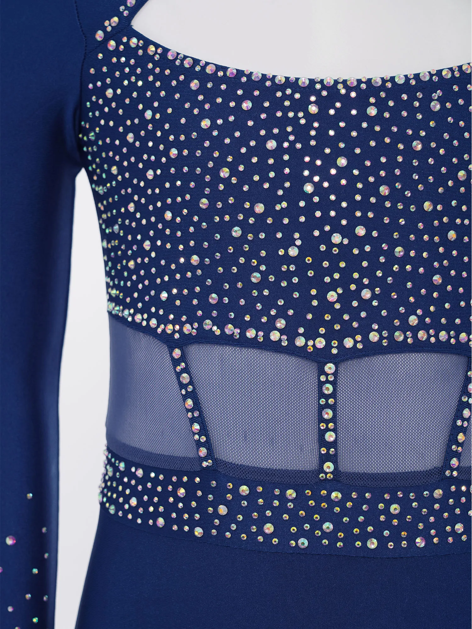 الفتيات الجمباز الرقص رداء رقص الباليه لامعة الراين الشكل التزلج البهلوانية بذلة طويلة الأكمام انقطاع ارتداءها Dancewear