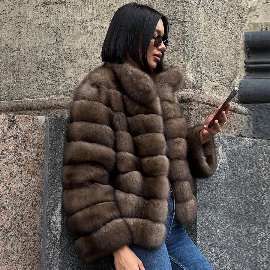 Fur Coat Women's Winter Jacket Natural Fox Fur Jackets Fashion Short Real Fur Coats Hot Selling New Arrivals