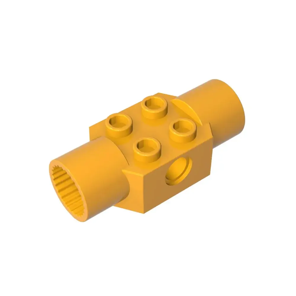 Gobricks 1 Uds ladrillo MOC especial 2x2 con orificio de pasador con 2 enchufes de unión de rotación Compatible con juguetes de piezas de modelo 48172 48461