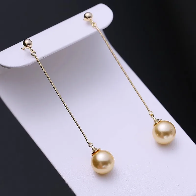MeiBaPJ 9mm Natural Nearround Pearls Fashion Classic Simple Drop Earrings 925 Silver Fine Wedding Jewelry for Women 5