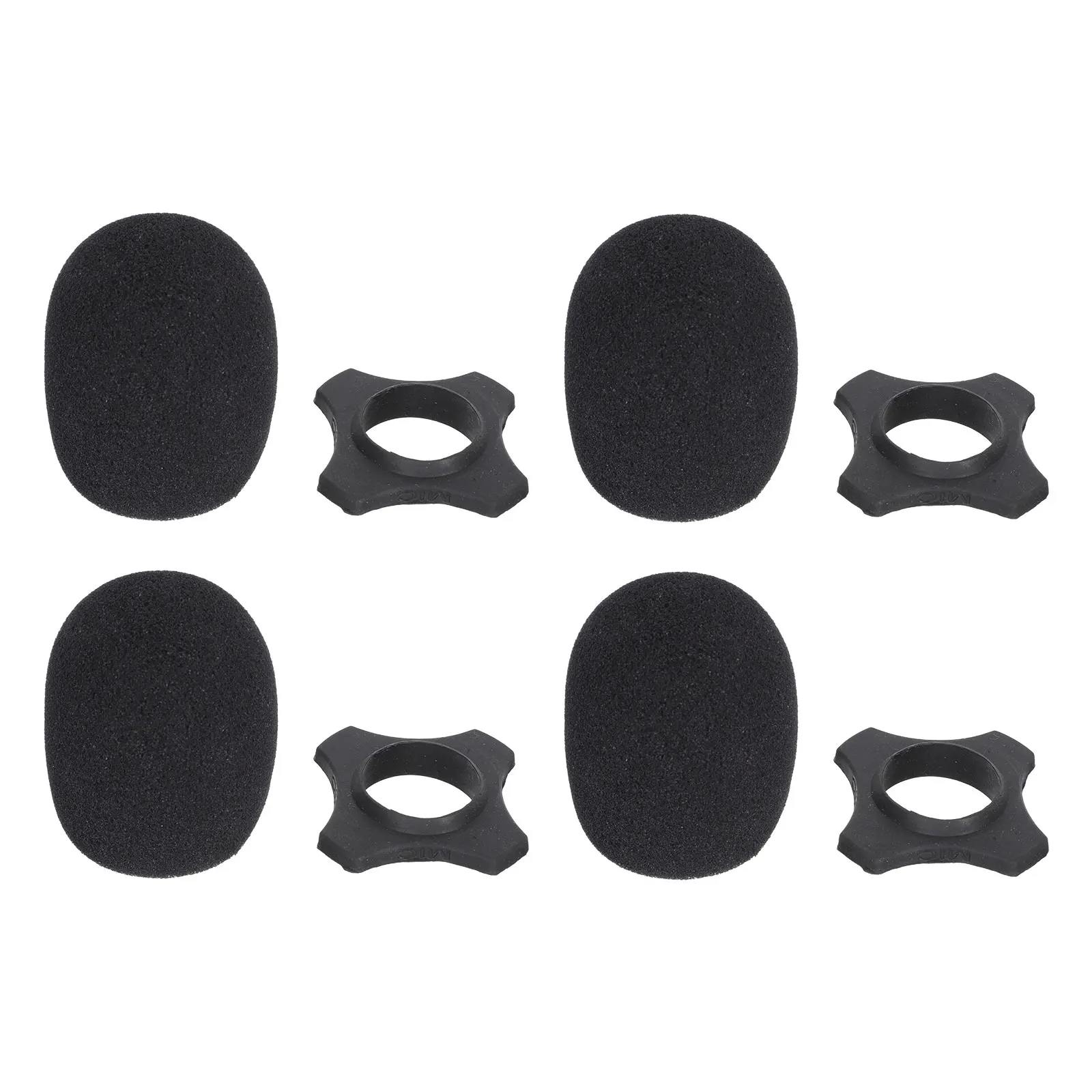 

4set 4 Sets Microphone Sponge Cover Black Dust Protection Anti Rolling Holder Stand Accessory Elastic Practical Function Stage