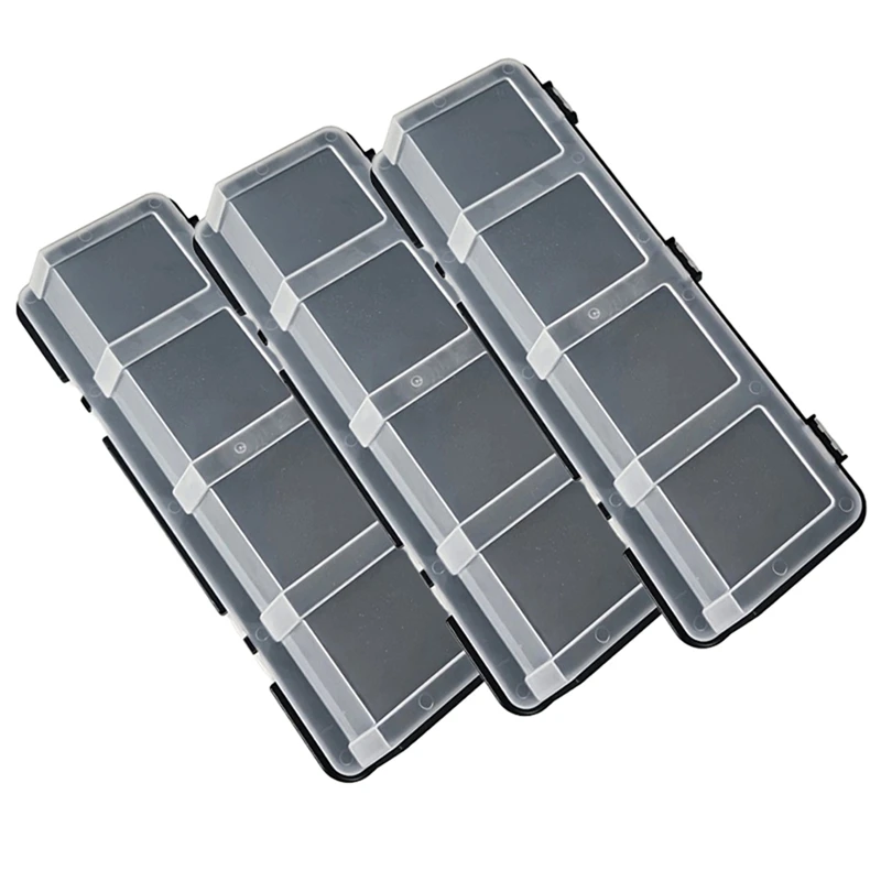 

3Pcs Parts Storage Box Plastic Screw Organizer Box With 4 Compartment Tool Part Container Bin With Lid Storage Case
