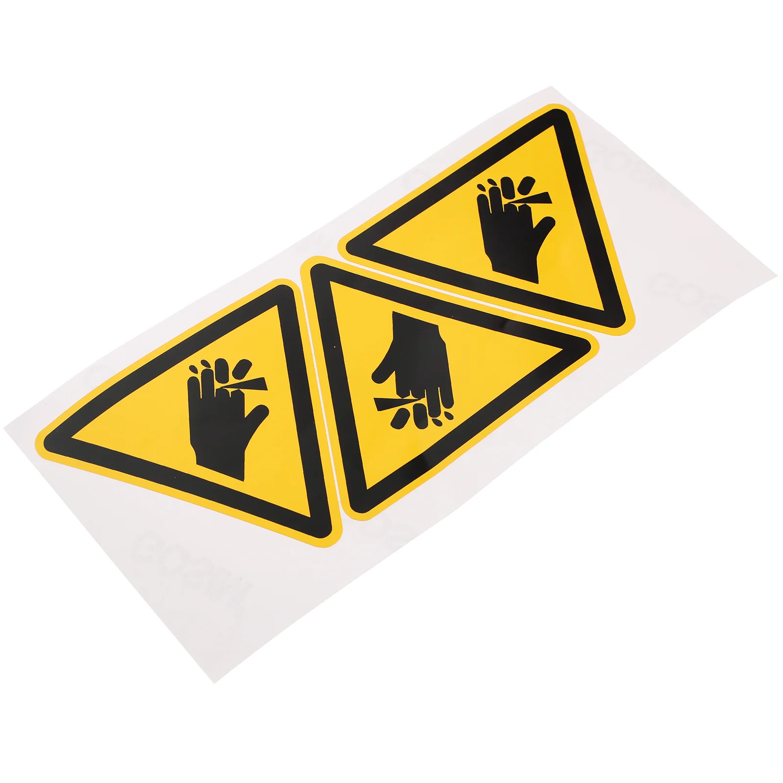 3 Pcs Warning Stickers Safety Hand Crushing Sign Caution Danger Decal Machine Decals Careful Cutting Label No Nail