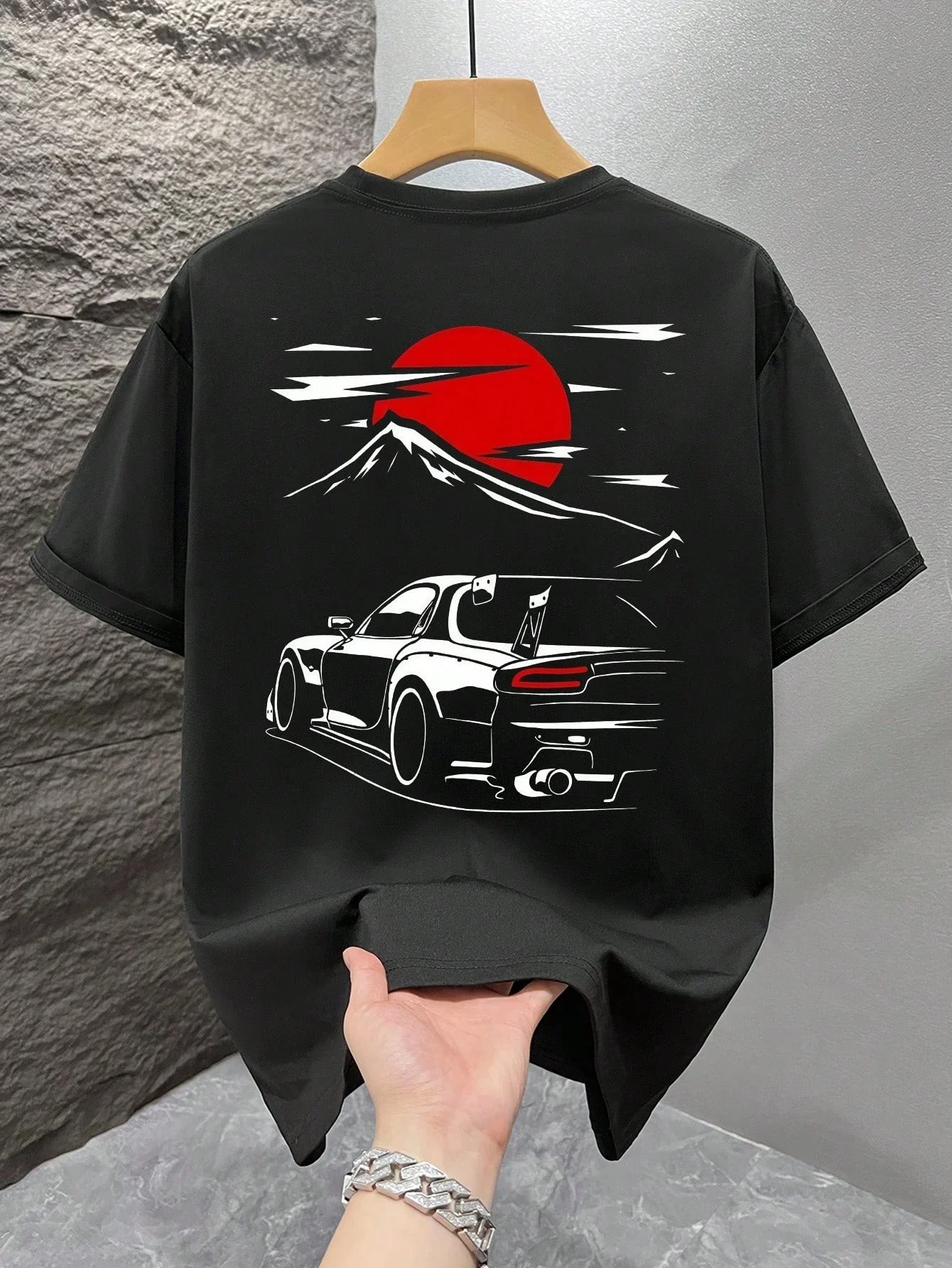 T-shirt d'été pour hommes, 100% pur coton, à la mode, décontracté, sportif, ample, imprimé culture japonaise, col rond, manches