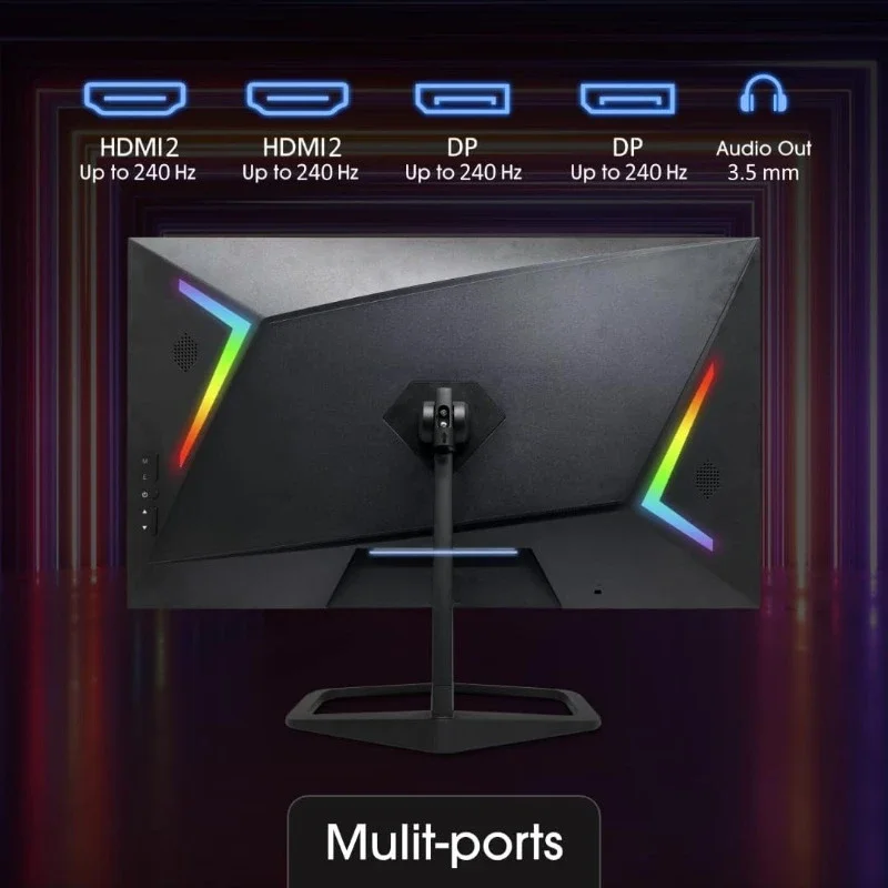 ميزات فريدة من نوعها شاشة ألعاب 27 بوصة 240 هرتز AMD FreeSync مكبرات صوت مدمجة باللون الأسود 2024