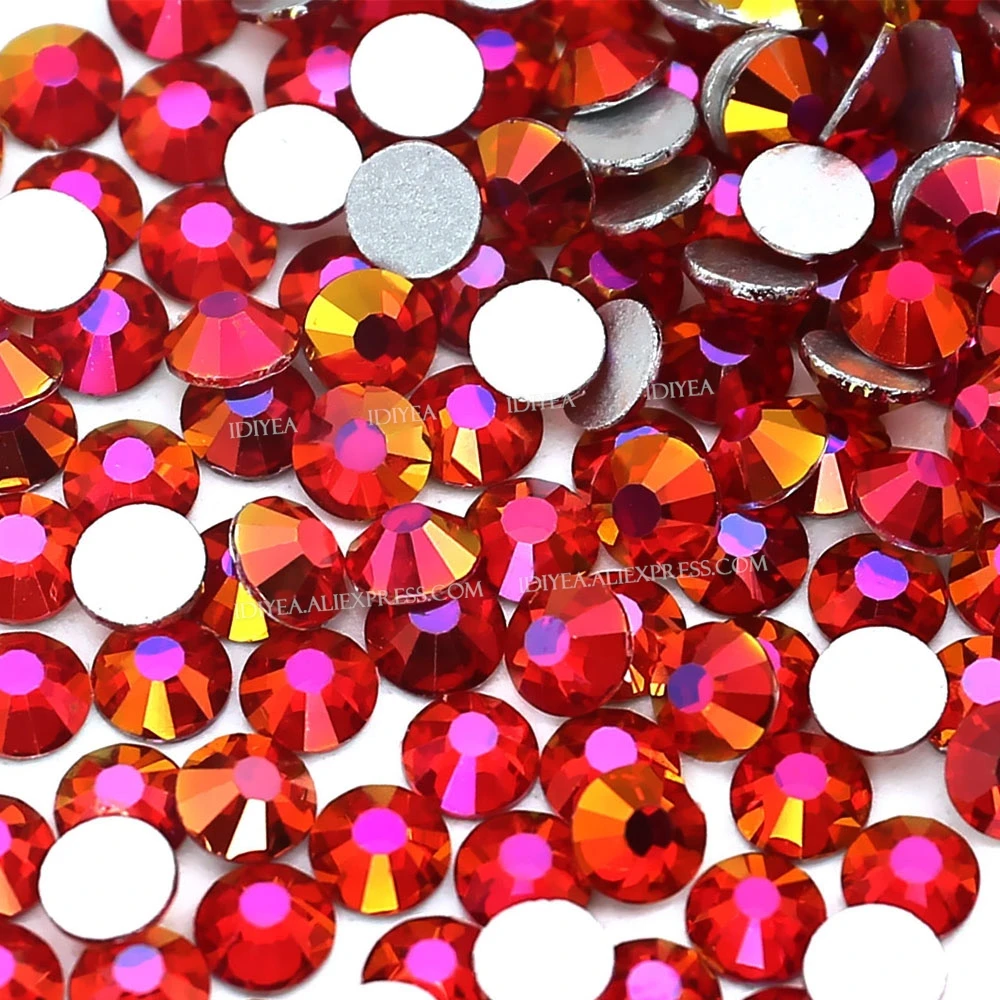 IDIYEA Magma Series Shimmer AB Non Hot Fix Crystal FlatBack Rhinestone Strass Glitter Stone For Diamond DIY Nail Art Accessories