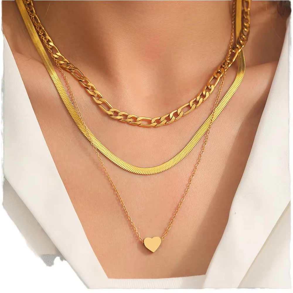 

2024 Luxury Multi-Layer Necklace for Women - Exaggerated Stacked Pendant Chain - Europe & US Trendy Niche Jewelry