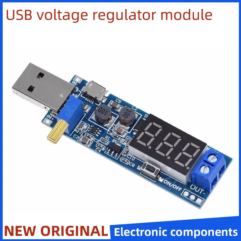 DC-DC USB boost power regulator 5V to 3.3V 9V 12V 24V desktop power module adjustable output lift voltage 5V to 1.2-24V