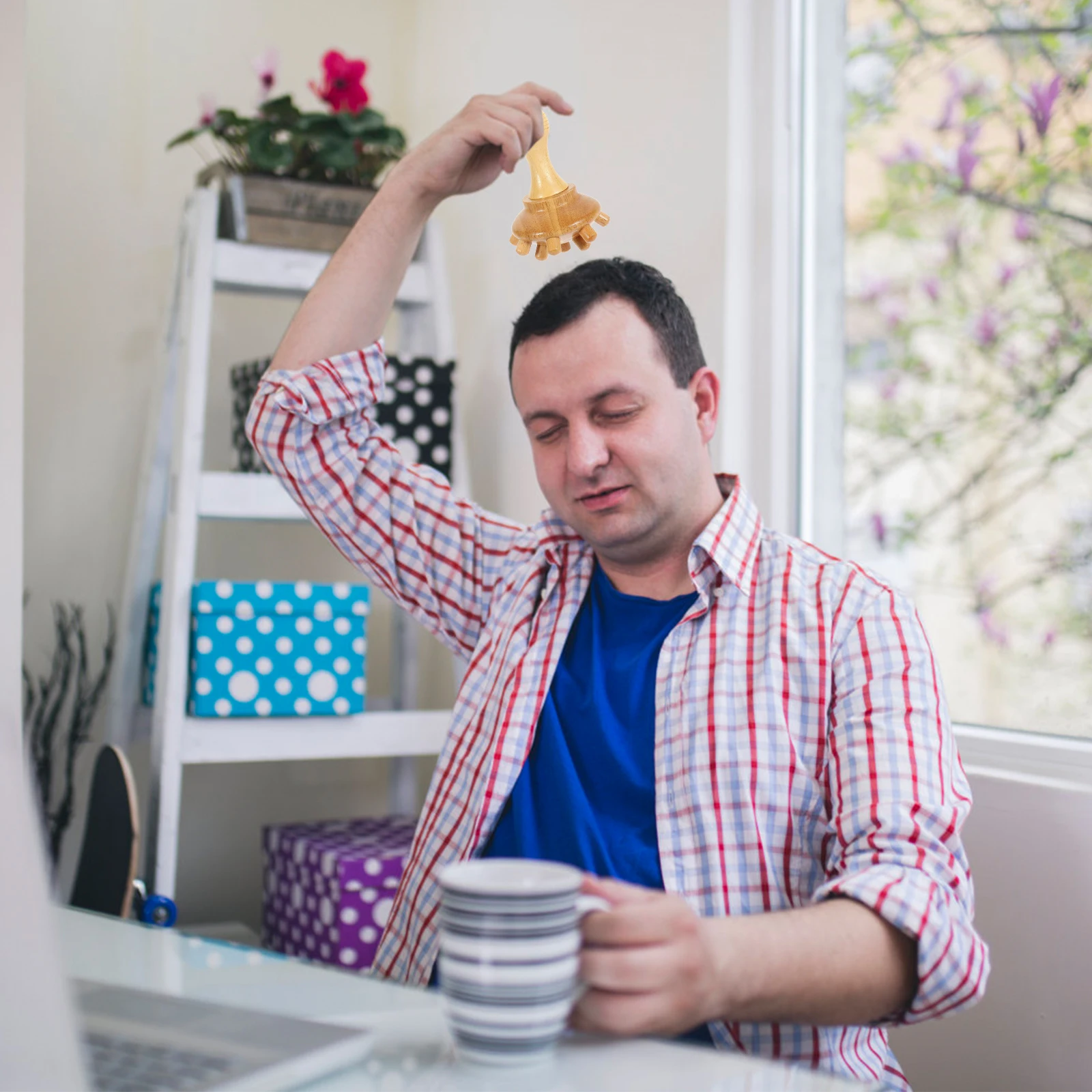 

Портативный деревянный массажер для акупунктурных точек для головы, улучшенный кровообращение, деревянный массажер для головы для рук, ног, живота, сандалового дерева