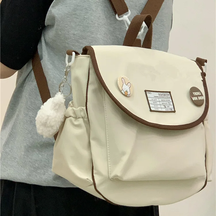 Harajuku Style Large Capacit Backpack and Crossbody Shoulder Bag for Women Girls Students Schoolbag Laptop Messenger Bag Handbag