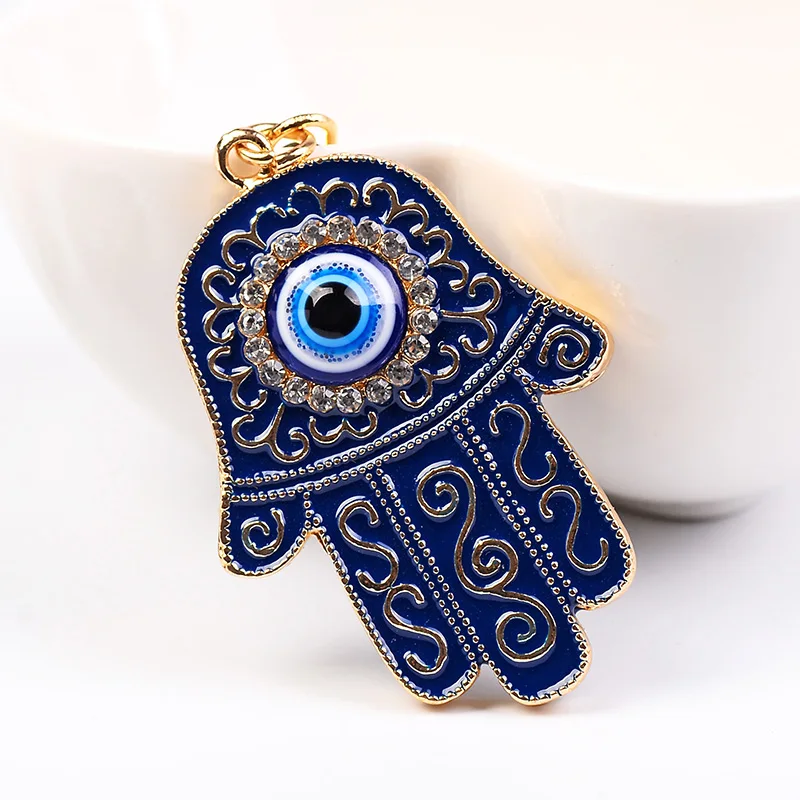 

EASYA Hand Evil Eye Lucky Charm Amulet Hamsa Keychains Bag Pendant R Keychains Key Ring Key Holder For Women Girls